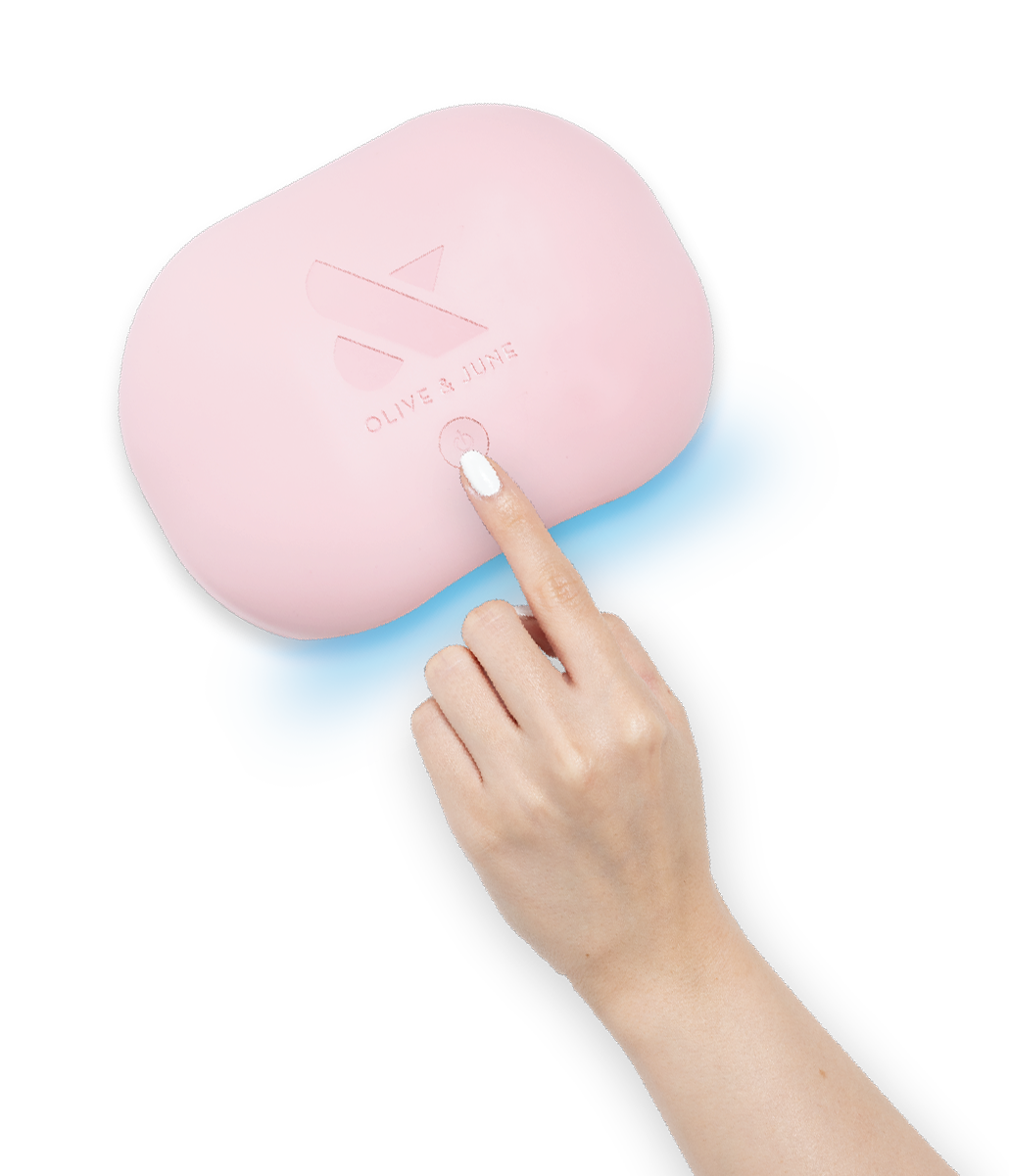 hand turning on uv lamp
